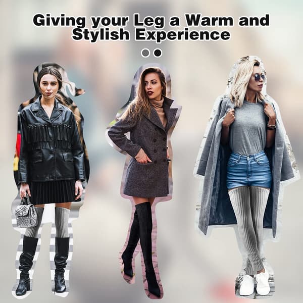 1 par over-the-knee strømper - Efterår/vinter varme strømper - Lange over-the-knee strømper - Yoga strømper - Lårstrømper - 90cm Grå