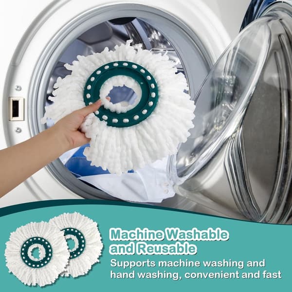 2-delt gulvvasker erstatningstrekk, moppe erstatningshode egnet for Leifheit Clean Twist Disc Mop Systèmes, moppehode, erstatningsmikrofiber