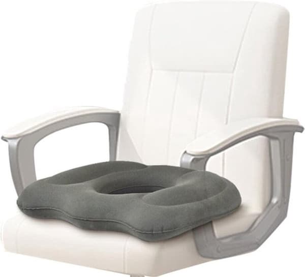 ING Siddepude - Ergonomisk haleben siddepude til kontorstol - 46*40cm - Grå