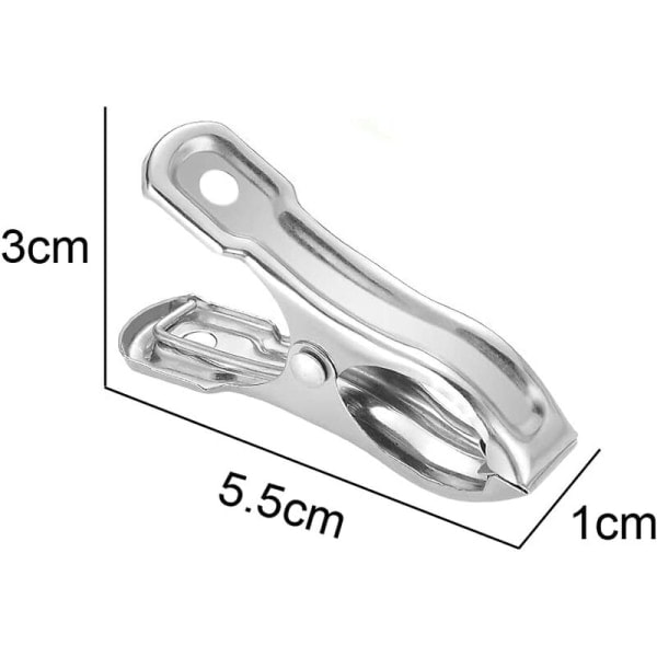 20 stk. Metal Tøj Klemmer, Rustfrit Stål Udendørs Tøj Klemmer Rustfrit Stål Tøj Klemme Strand Håndklæde Klip Tøj Klemmer Me