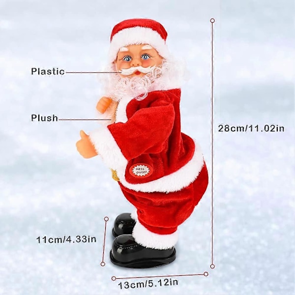 Ny Elektrisk Svingande Jultomte 2024, Musikalisk Jultomteleksak Batteridriven Sjungande och Dansande Jultomte