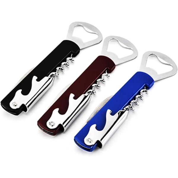 3-pack Premium Stainless Steel Bottle Opener - 2-in-1 Tool for Beer and Wine Enthusiasts