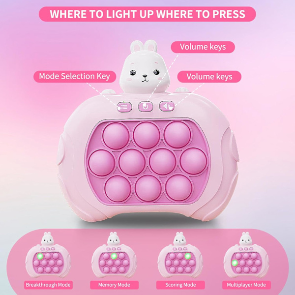 Popspel Sensoriska Fidgetleksaker för Barn, Upp Fidget Popper Spel Tryck Bubbla Mönster Popping Spel, Pop it Spel Sensoriska Leksaker - Rosa