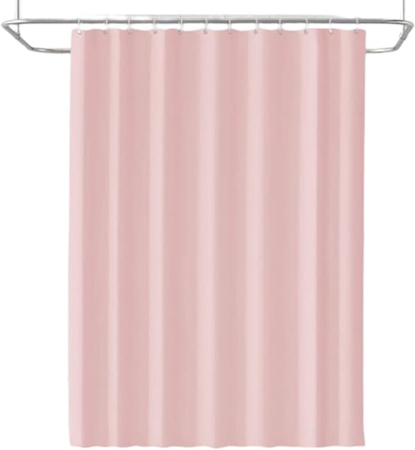 ING Bruseforhæng - Skimmelresistent - Tekstil - Vaskbart - 180 x 200 cm - Lys pink