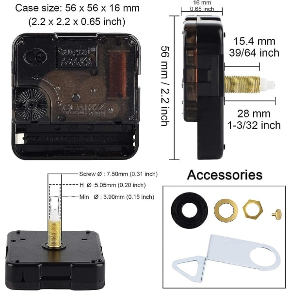 2-pak Silent Quartz Bevægelse - Vægur Mekanisme Dele