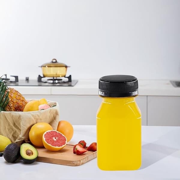 10-pack små klara vattenflaskor plast juiceflaskor mjölkflaskor dryckesbehållare mini plastflaskor återanvändbara för smoothies 120ml
