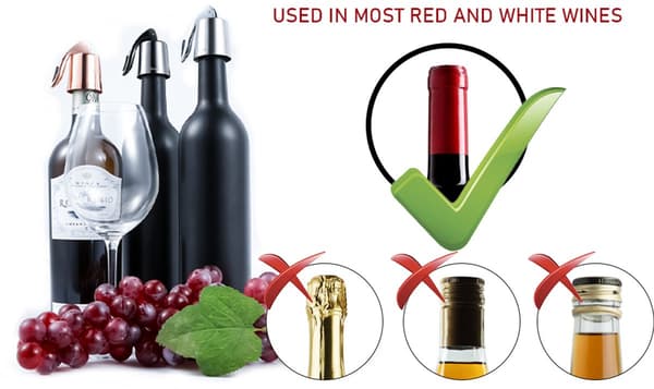 Vinprop-rustfrit-vinprop-genanvendelig-stål-flaskeprop-holder-flasken-frisk-sort-metal-2-stykker