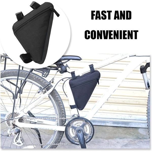 Cykelramväska - triangulär cykelramväska (svart)