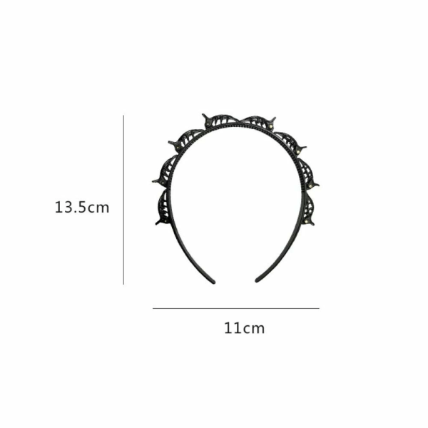 Huvudband med klämmor - 2-pack hårband med vridklämmor för enkel hårstyling