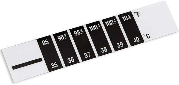 10-pakning baby pannetermometer strips, LCD-skjerm