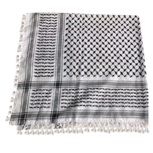 Palestina-skjerf Arabisk unisex skjerf sjal keffiyeh muslimer Hvit