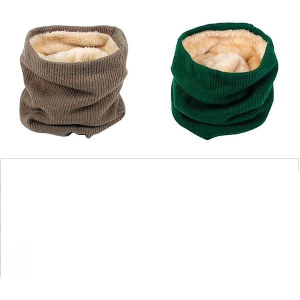 Damhalsdukar, Vintervandring Cykling Halsduk med Faux Fur stickad Halsvärmare Chunky Mjuk Tjock Cirkel Loop Halsdukar för Kvinna Man (Färg: Grön) Grön Green