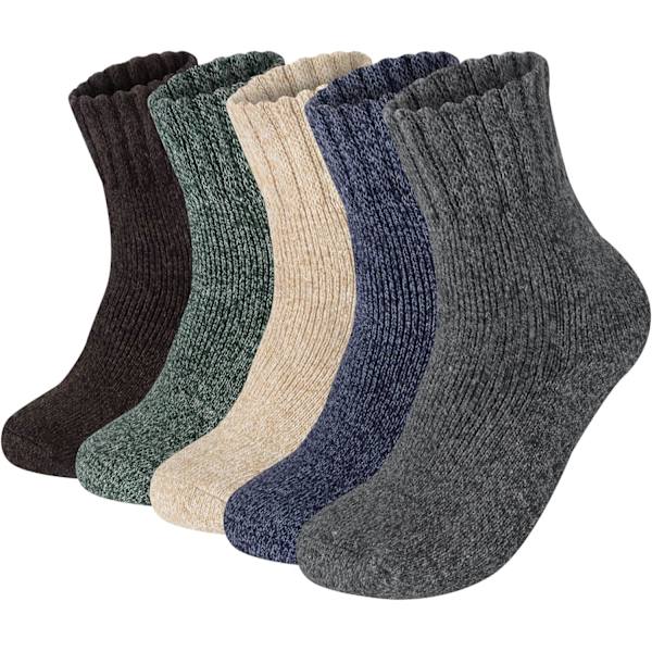 5 Paria Miesten Merinovilla Sukat Talvi Villa Lämpösukat Syksy Paksu Lämpöpuuvilla Sukat Vaellus Vaelluslahja Musta Sininen Beige Black blue beige