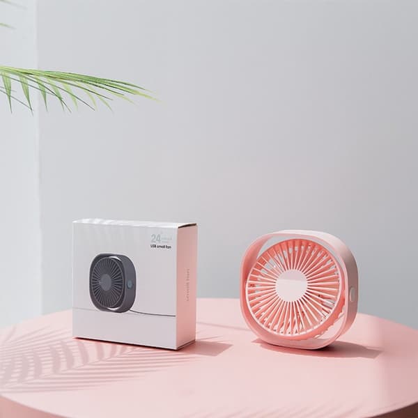 USB Bordventilator, USB Ventilator, Miniventilator, Kompakt, 3 Vindindstillinger, Pink