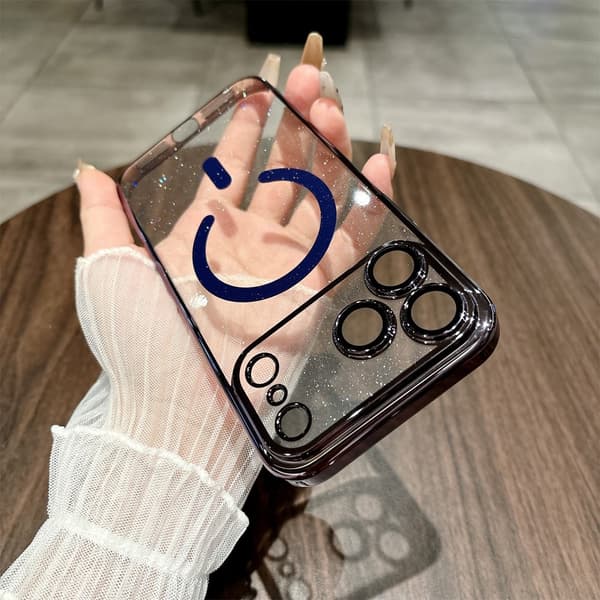 iPhone 17 Pro telefonfodral, transparent telefonfodral (mörklila iPhone 17 Pro)