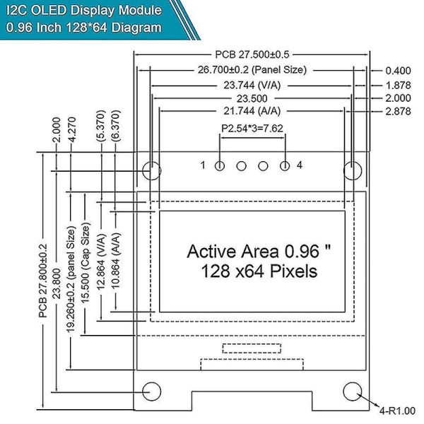 10 stk OLED Display Modul SSD1306 Driver til Arduino Raspberry Pi