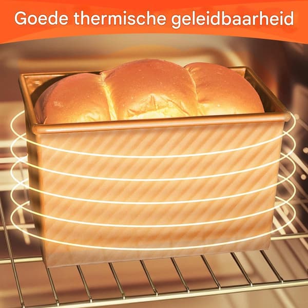 Non-stick brödform med lock, 600g brödbakning, svart