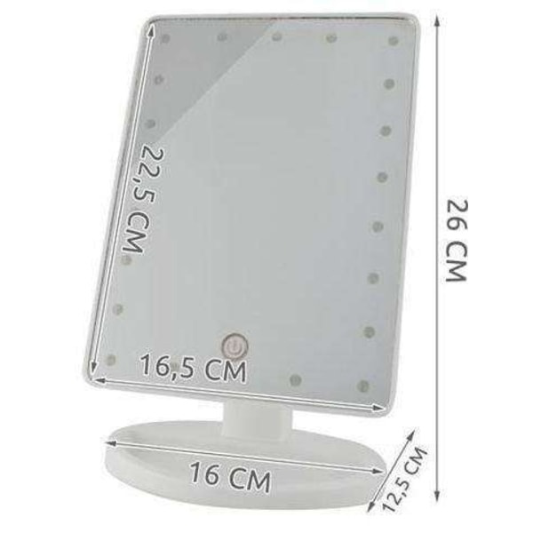 Smink spegel med LED-lampor - Justerbar - Vit
