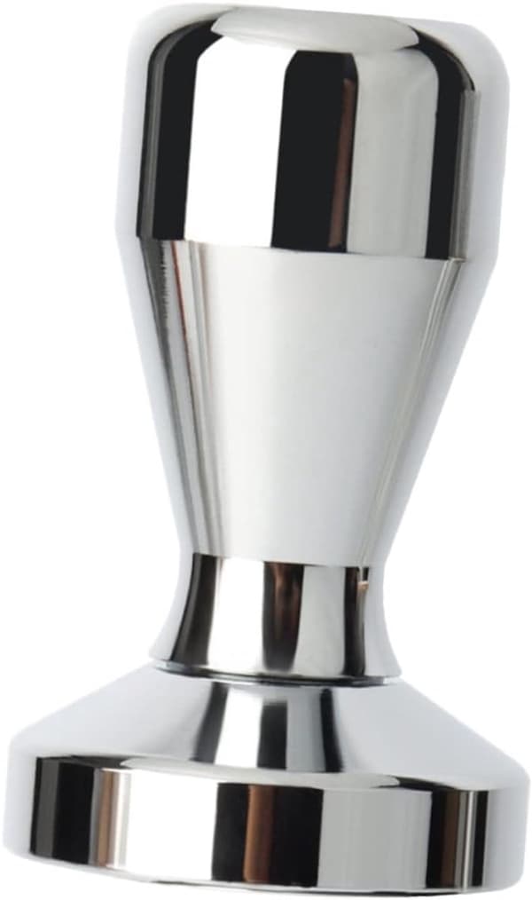 Kaffetamper, espressobønnetamperbase i rustfritt stål, espressotamper (sølv (49 mm))