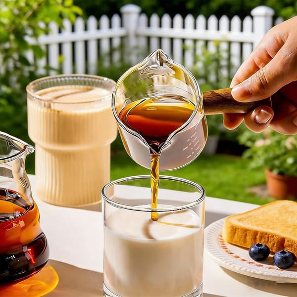 2 st espressomått i klarglas med dubbla pipar, 75 ml, för kaffebryggning