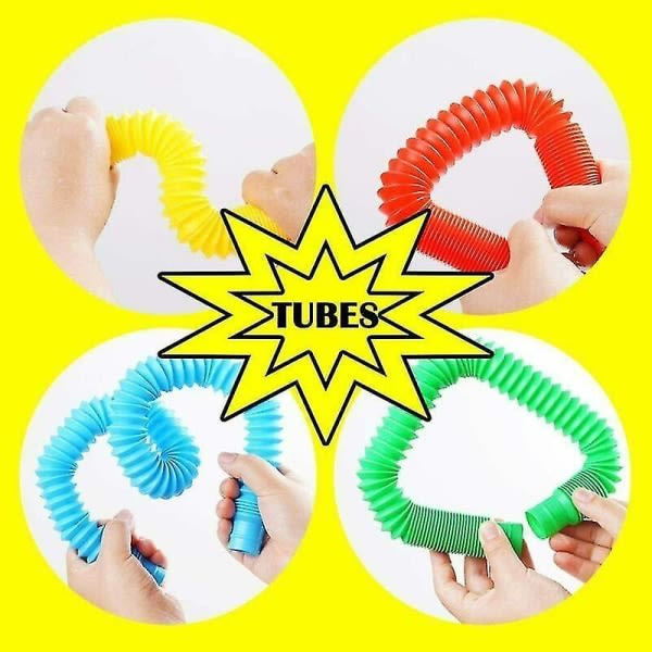 6 kpl Fidget Pop Tube - Venymäinen Putki Leikki