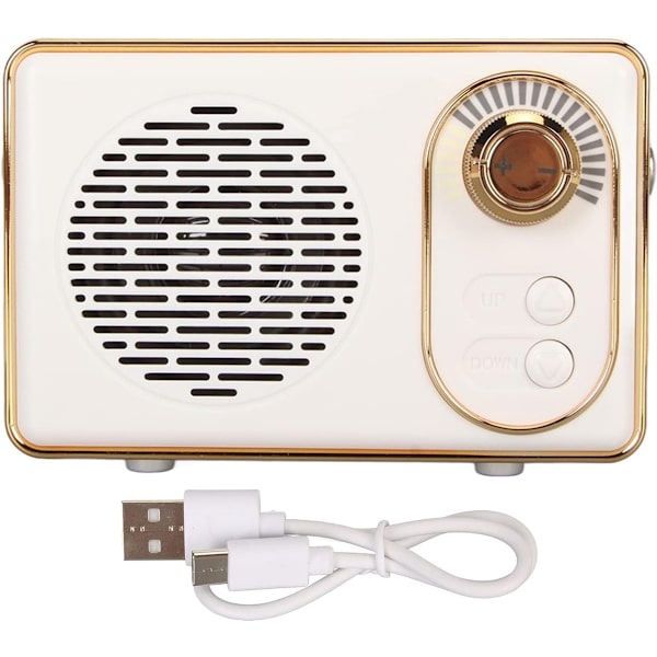 Retro Bluetooth-högtalare - Retrohögtalare - Bluetooth 5.0 - extra bas - Vit