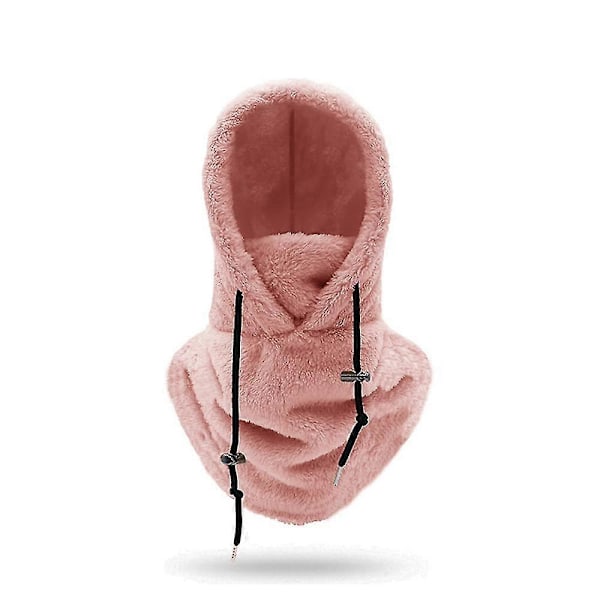 Sherpa Huva Ski Mask Vinter Varm Balaclava Kaldt Vær Vindtett Justerbar Fleece Huva Dekke Hatt Lue Halsduk For Menn Kvinner (FMY) Pink