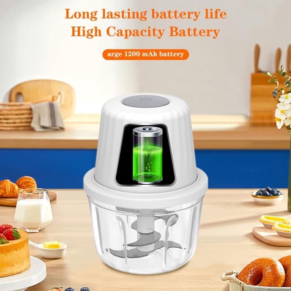 ING Elektrisk Hackare - 400 ml - Lök - Grönsaker - Kött - Vitlök - USB Lökhackare - Liten Elektrisk Lökhackare