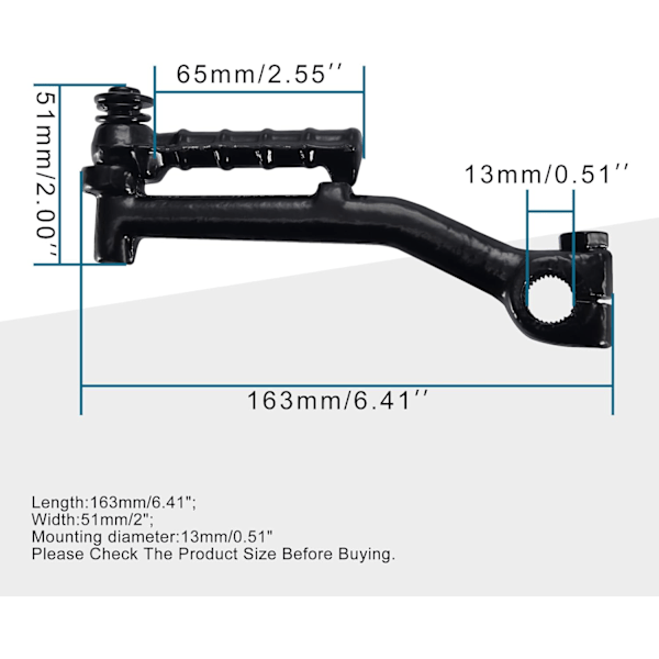 Kickstarter-arm til 2-takts 50cc Minarelli JOG knallert scooter motorcykel