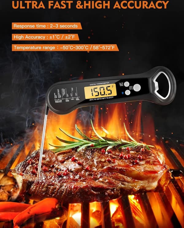 ING BBQ Tillbehör Termometer, Kötttermometer, Matlagningstermometer, Ett måste för varje BBQ-älskare!