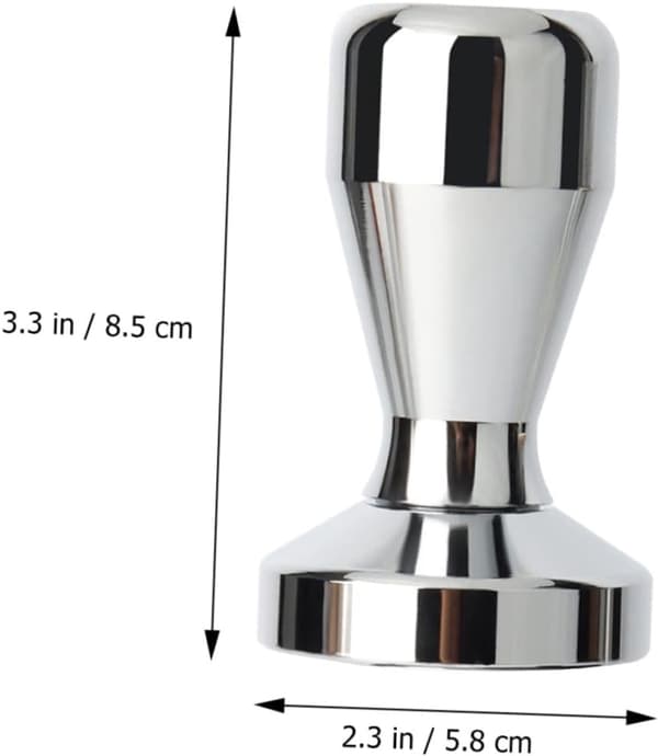 Kaffetamper, espressobønnetamperbase i rustfrit stål, espressotamper (sølv (49 mm))