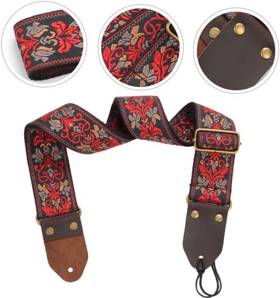 Gitarrband - Justerbart gitarrband - Jacquardväv - Universellt - 5 cm brett