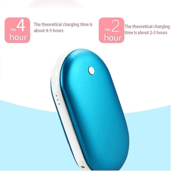 2-pakning Oppladbare Håndvarmere USB Power Bank Elektrisk Lommevarmer Hvit