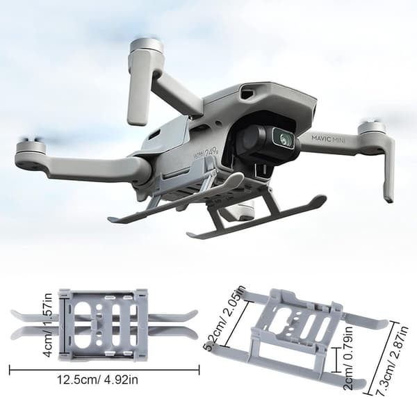Foldbart landingsstel til DJI Mavic Mini/2/SE, udvidet landingsstel til droner - grå