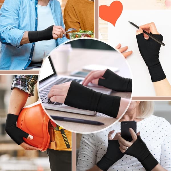 2-pack Kompressionshandledsstöd, tumhandledsortos, andningsbart, elastiskt handledsband, handstöd för kvinnor och män, sport, M (svart)