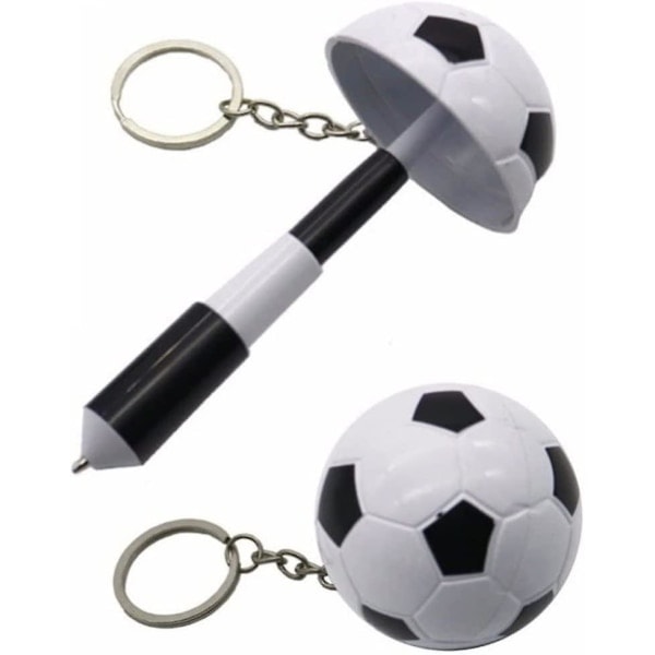 Beautiful Ballpoint Pens Football Shape Ballpoint Pens Mini Retractable Ballpoint Pens Ballpoint Pens Key Ring (Black and White 2 pcs)