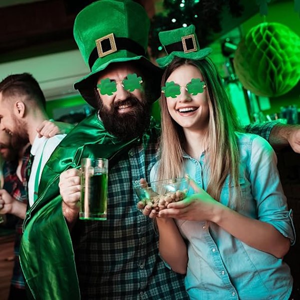 St. Patricks Day Solbriller - Tilbehør med Shamrock-Stil