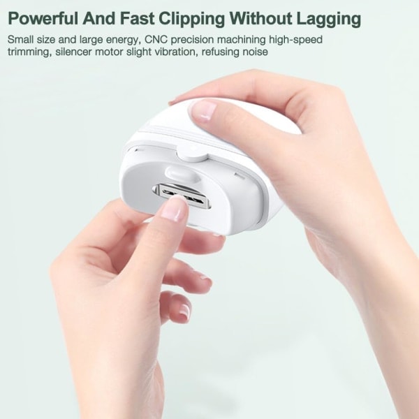 Elektrisk Nagelklippare, Professionell Elektrisk Nagelfil, Sladdlös Automatisk Nageltrimmer med LED-Lampa
