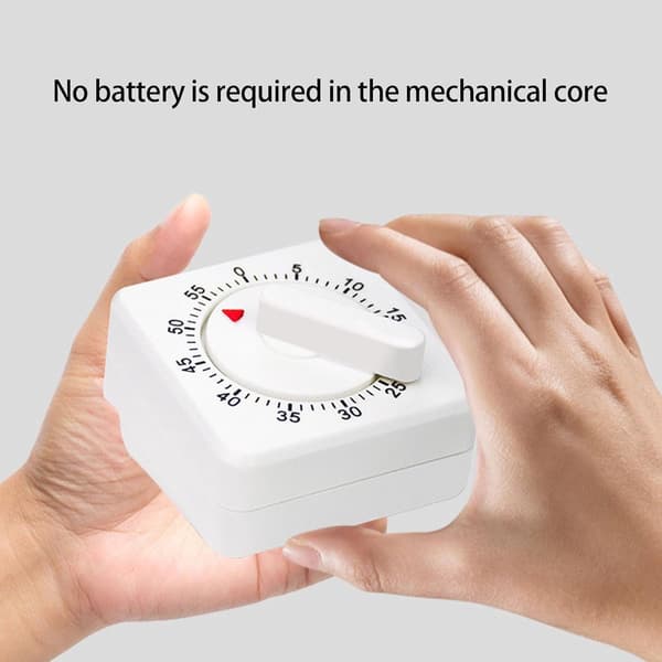 ING Timer, Analog timer, Mekanisk timer, 60 minutter, Gadget, Timer, Koketimer, Verktøy, Egnet for matlaging, baking, koking av egg, Svart