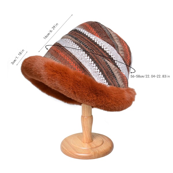 Plush Fiskehatt Kvinna Vinter Bucket Hat Mjuk Bucket Hat Floppy Hat caramel