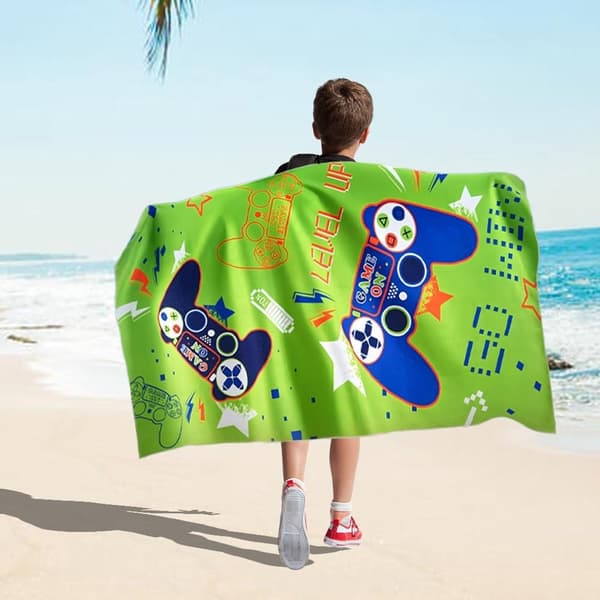 1-Pack - Barnbadhandduk - Strandset - Barnstrandhandduk - Grön - 80 x 150 cm