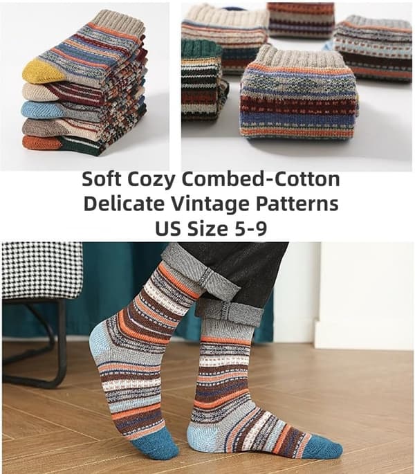 5 par (D-typ) vintersockor - myssockor - toffelsockor