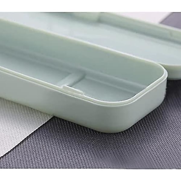 Bärbar besticklåda - Resebestickfodral med gaffel, sked och ätpinnar - Perfekt för camping och resor (Flerfärgad, 3 delar)