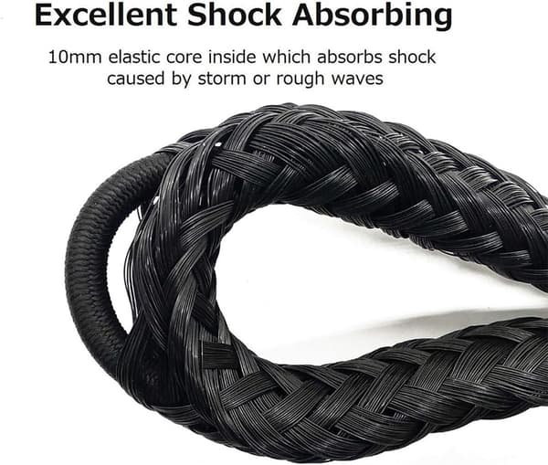 1,2 meter elastisk förtöjningslina (2-pack, blå), med spänne, lämplig för motorbåtar och kajaker.