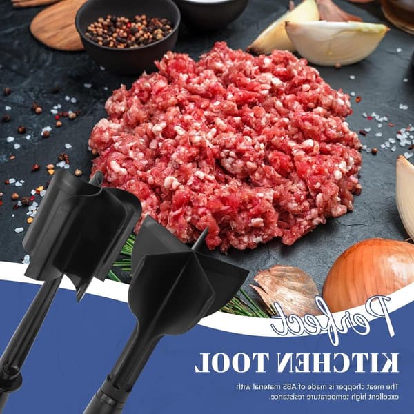 2 stycken potatispressar - köttpress - purépressar - värmebeständig köttpress för köttfärs - mixer - ergonomisk - diskmaskinssäker - svart