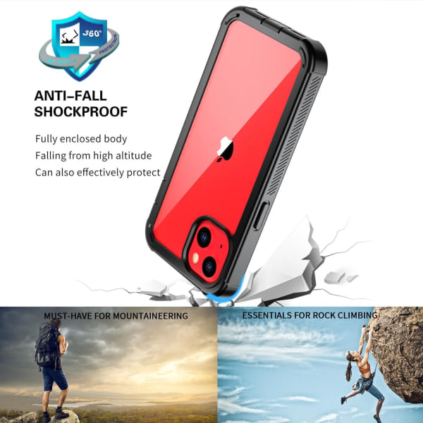 C4U® Shockproof Defence - iPhone 13 - Stötsäkert skal 3-i-1 Svart iPhone 13