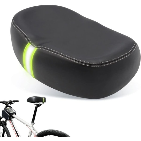 Smertefri, komfortabel bred cykelsaddel med memory foam polstret pude