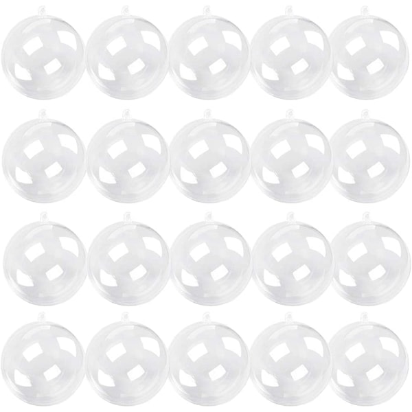 20 Pack 4 Inch Clear Plastic Fillable Ornament Ball for Christmas Wedding Party Home Decor