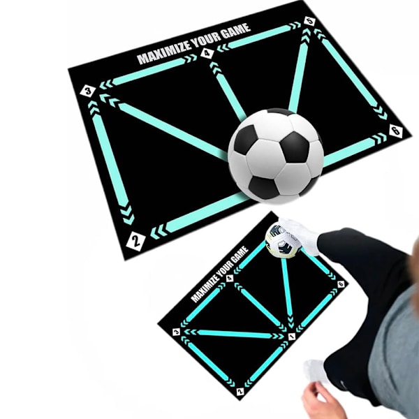 Fotballtreningsmatte, 90 x 60 cm Fotballmatte Ballkontroll, Sklisikker Fotballtreningsmatte (Sett D (Original + Bag) DD
