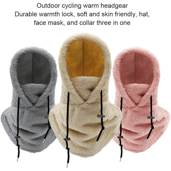 Sherpa Hette Ski-maske Varmer Opplevelsen av Varme på Skitur Unisex Varmt Ski-hette skjerf Polyester Ulike Farger, Grå Grå Gray